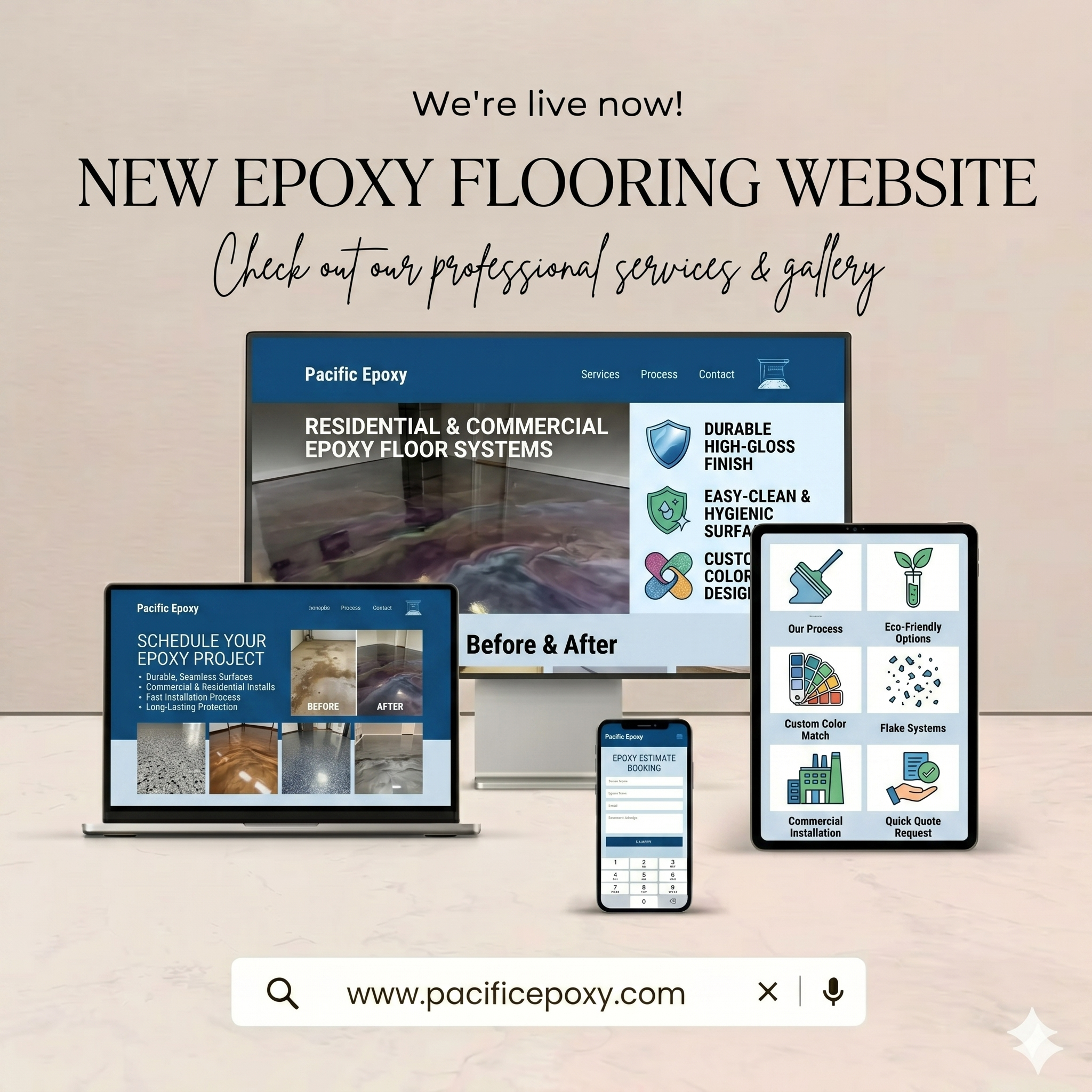 Beautiful fast epoxy flooring business website design